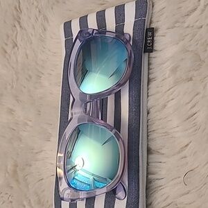 J. Crew Cabana Oversized Sunglasses Sky Crystal Blue H8908